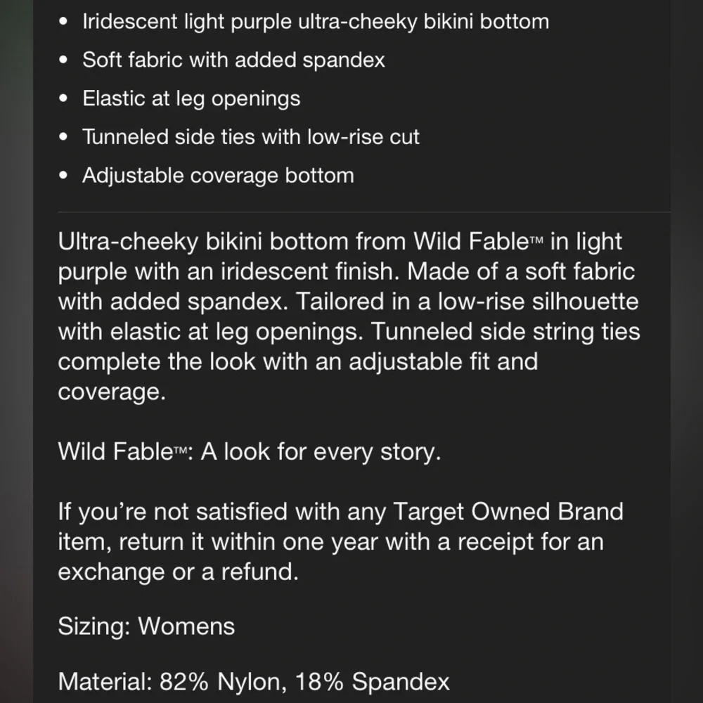Wild Fable Side Tie Adjustable Extra‎ Cheeky Ultra High Iridescent Swim Bottoms